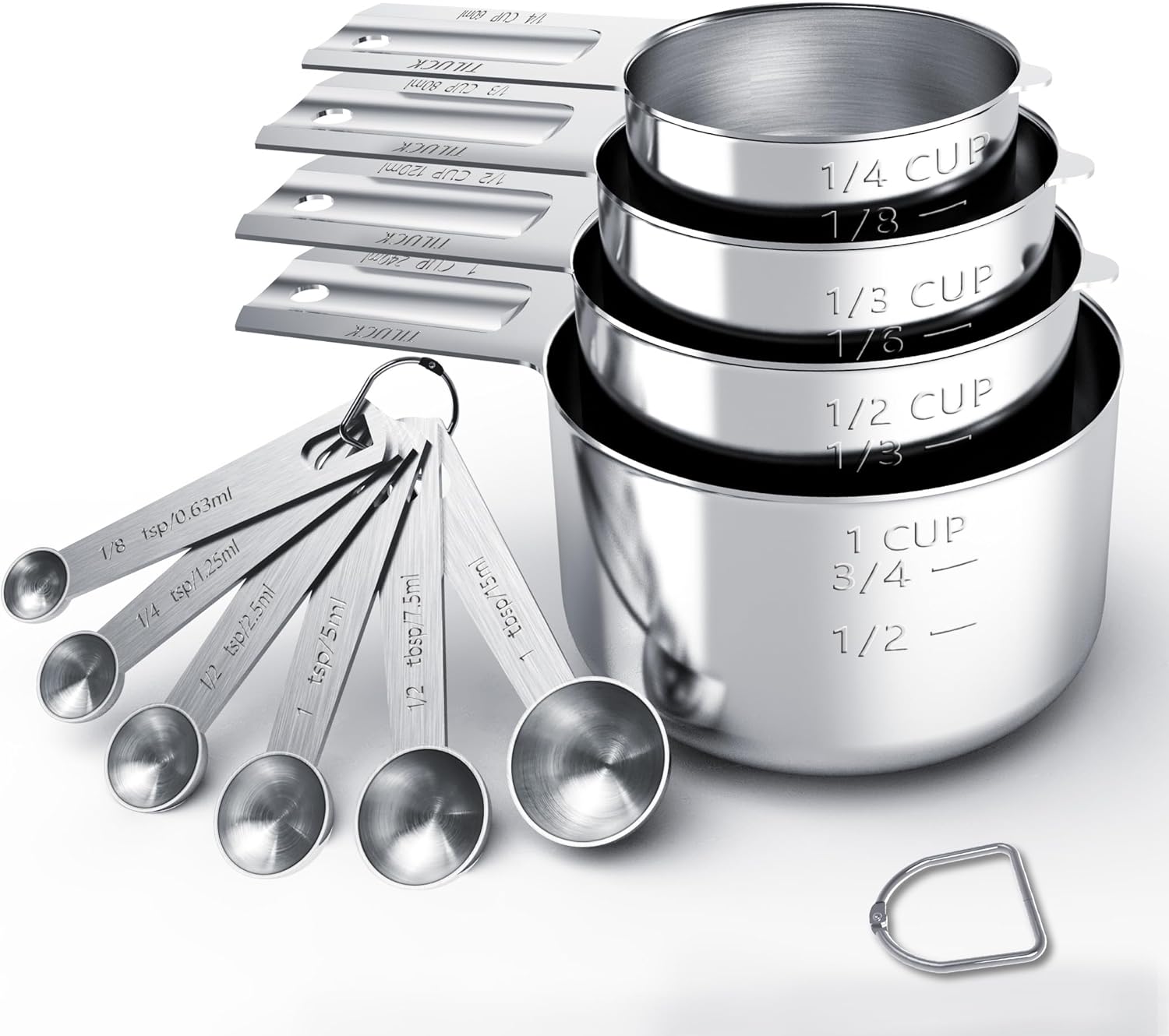TILUCK Stainless Steel Measuring Cups and Spoons Set